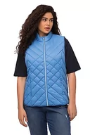 Kamizelki damskie - Ulla Popken Hyprar damska kamizelka pikowana, wodoodporna, stójka, kamizelka z recyklingu, Matowy niebieski, 42-44 duże rozmiary - miniaturka - grafika 1