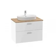 Szafki łazienkowe - ROCA A851900806 VICTORIA PRO Zestaw łazienkowy z blatem 2 szuflady 80 biały połysk - miniaturka - grafika 1