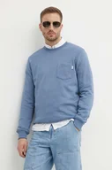 Bluzy męskie - Pepe Jeans bluza MANS CREW męska kolor niebieski gładka PM582696 - miniaturka - grafika 1