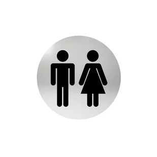 Un Oznaczenie Okrągłe Wc, Klejone Stal Nierdzewna MP ONWCOK 1110003518095 - Akcesoria do drzwi - miniaturka - grafika 1