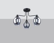 Lampy sufitowe - Fillan lampa sufitowa 3-punktowa czarna/dymiony SL.1144 - miniaturka - grafika 1