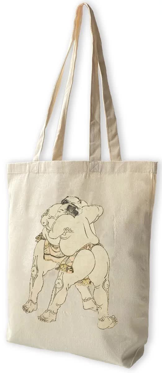Torba bawełniana Zapaśnicy sumo Uzugafuchi Kandayu i Takasaki Ichijuro Katsushika Hokusai