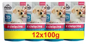 Frendi- Junior, Kawałki w delikatnym sosie z cielęciną 12x100g - Mokra karma dla kotów - miniaturka - grafika 1
