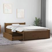 Łóżka - Lumarko Rama łóżka z szufladami, miodowy brąz, 90x200 cm - miniaturka - grafika 1