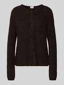 Swetry damskie - Kurtka z dzianiny z okrągłym dekoltem model ‘KAMARA’ - miniaturka - grafika 1