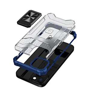 Crystal Ring Case pancerne hybrydowe etui pokrowiec + magnetyczny uchwyt iPhone 12 mini niebieski - Etui i futerały do telefonów - miniaturka - grafika 6