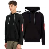 Odzież taktyczna i umundurowanie - Alpha Industries Bluza z kapturem Alpha Hoodie 126803 03 - Czarna - miniaturka - grafika 1