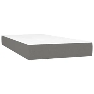 Łóżko kontynentalne z materacem, ciemnoszara tkanina 200x200 cm Lumarko - Łóżka - miniaturka - grafika 6