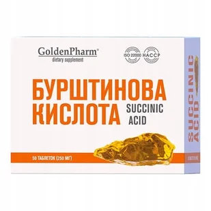 Suplement diety, Golden Pharm, Kwas bursztynowy Na oczyszczenie z toksyn, 50 kapsułek - Witaminy i minerały - miniaturka - grafika 1
