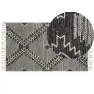 Dywany - Lumarko Dywan bawełniany 80 x 150 cm biało-czarny ARBAA - miniaturka - grafika 1