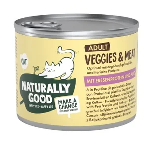 Naturally Good Veggies & Meat Białko grochowe i indyk 6 x 200 g - Mokra karma dla kotów - miniaturka - grafika 1