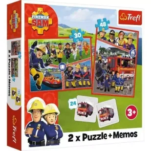 Puzzle 2w1 + memos - Drużyna Strażaka Sama TREFL - Puzzle - miniaturka - grafika 1