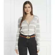 Swetry damskie - Tommy Hilfiger Wełniany kardigan | Regular Fit - miniaturka - grafika 1