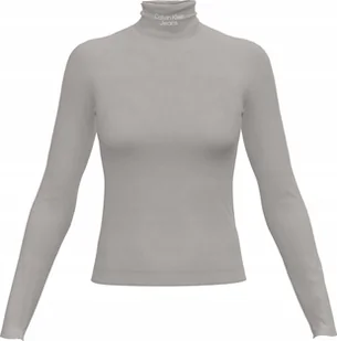 CALVIN KLEIN DAMSKI GOLF STACKED LOGO LS GREY r.S - Swetry damskie - miniaturka - grafika 1