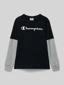 Koszulki dla chłopców - Bluzka z długim rękawem i nadrukami z logo - miniaturka - grafika 1