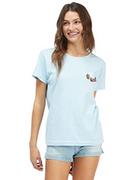 Koszulki i topy damskie - Roxy Koszulka damska Boyfriend Crew, Cool Blue, L - miniaturka - grafika 1