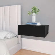 Szafki nocne - vidaXL Wisząca szafka nocna czarna 40x30x15 cm materiał drewnopochodny - Wisząca szafka nocna - Wiszące szafki nocne - Szafka nocna montowana na ścianie - Szafki nocne montowane na ścianie - miniaturka - grafika 1