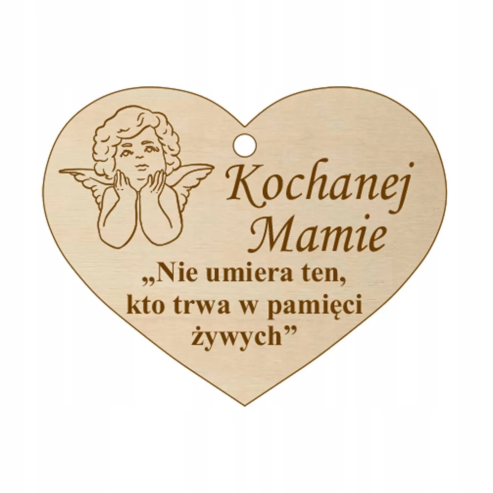 ZAWIESZKA NA ZNICZ SERCE DLA MAMY BABCI CIOCI PRZYJACIÓŁKI DREWNO