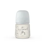Butelki dla niemowląt - Suavinex Butelka o wolnym przepływie smoczek Sx Pro 150 ml szara korona Spread Joy - miniaturka - grafika 1