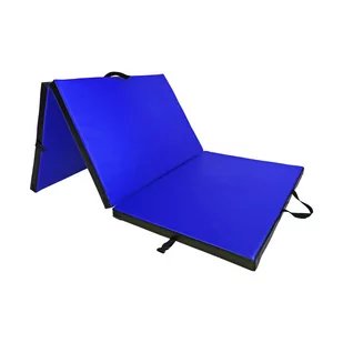 Materac gimnastyczny składany UNDERFIT 195 x 100 x 5 cm twardy niebieski - Maty do ćwiczeń - miniaturka - grafika 1