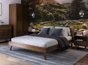 Łóżka - Łóżko drewniane bukowe 140x200 Beskid 03 orzech włoski - miniaturka - grafika 1