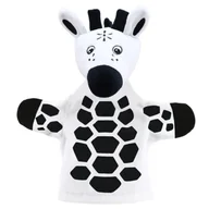Maskotki i pluszaki - Pacynka czarno-biała żyrafa kukiełka kontrastowa sensoryczna - miniaturka - grafika 1