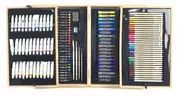Kredki, ołówki, pastele i pisaki - Profesjonalny Zestaw Artystyczny W Drewnianej Walizce 174 Elementy - miniaturka - grafika 1