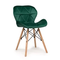 Krzesła - krzesło DURO skandynawskie welurowe zielone - miniaturka - grafika 1