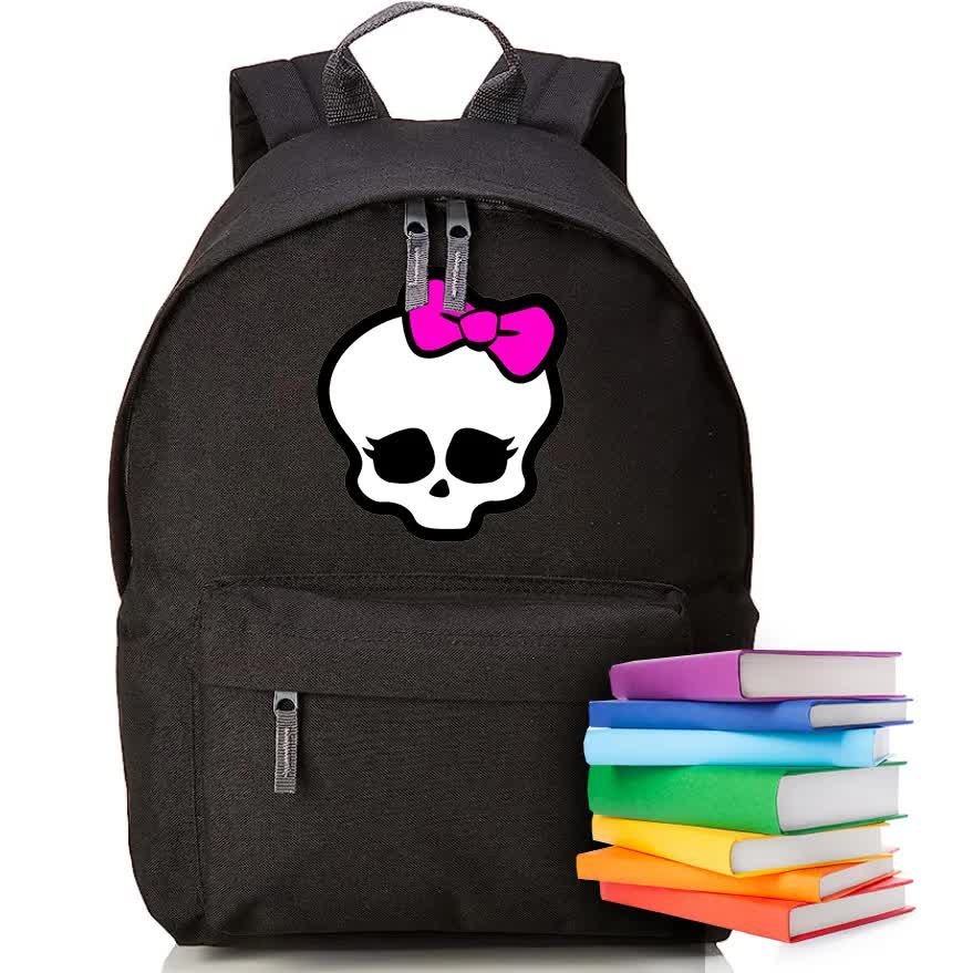 PLECAK Szkolny Czarny SKULL GIRL Wiele Wzorów MiX