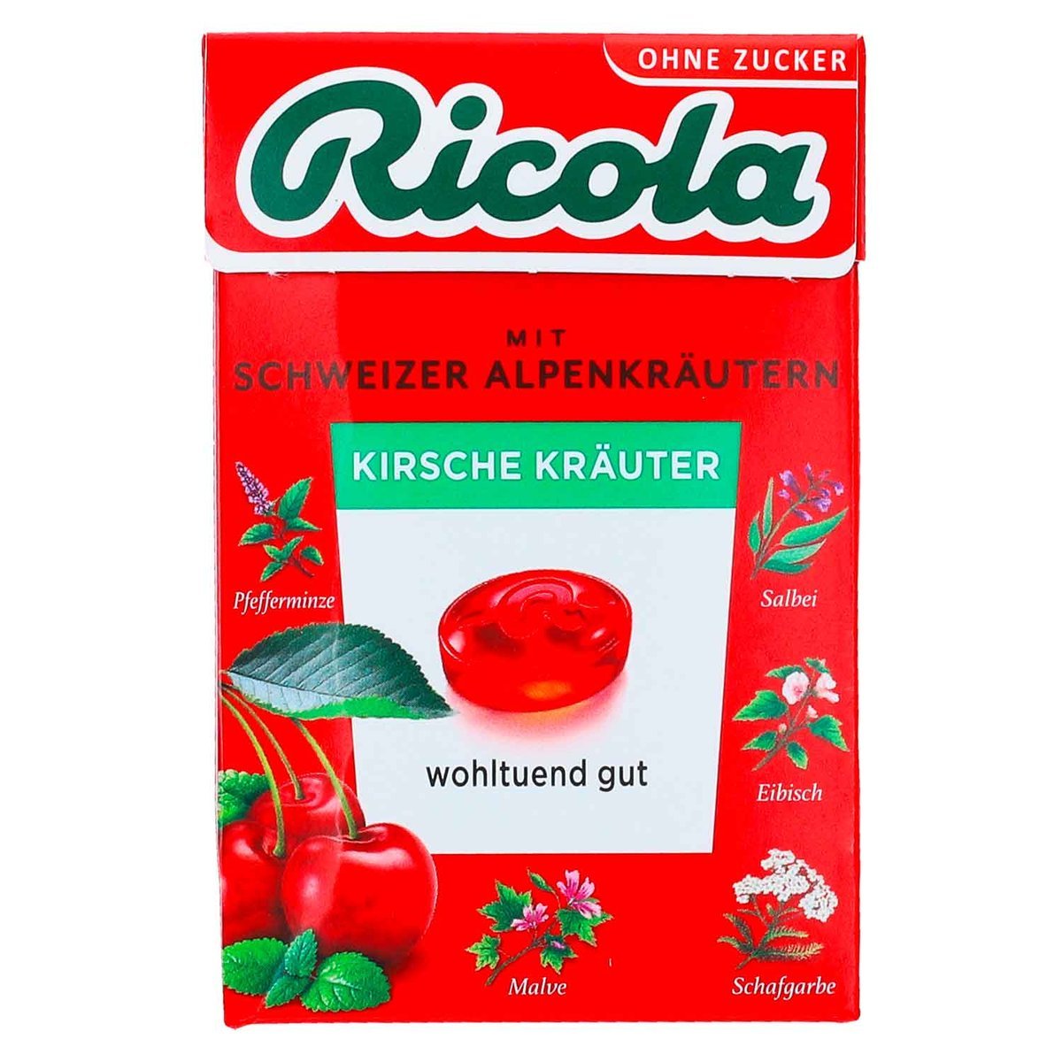 RICOLA cukierki ziołowe bez cukru Cherry Herbs Sugar-Free 50g
