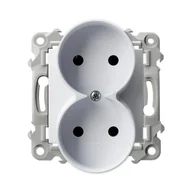 Gniazdka elektryczne - Ospel Szafir biały - Gniazdo podwójne moduł bez ramki GP-2ZR/m/00 - miniaturka - grafika 1