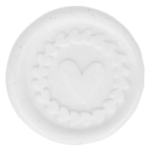 10 białych pieczęci woskowych do przyklejenia Serce 25 mm - Przybory szkolne - miniaturka - grafika 1