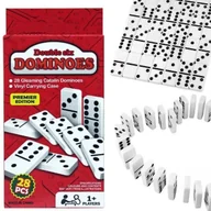 Klocki - Gra Domino Logiczna Do Zabawy Edukacyjna Podróżna 28 Elementów Rodzinna Czarno-Biały - miniaturka - grafika 1