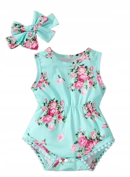 SHEIN DZIECIĘCE BODY W KWIATKI NA ZAPINKI 68 VBP
