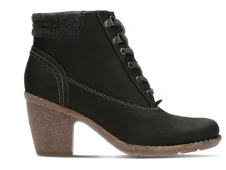 Botki damskie - Clarks, Botki damskie, Carleta Crane Black, rozmiar 37 - grafika 1