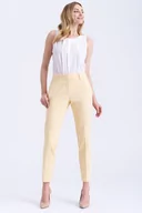 Spodnie damskie - Eleganckie spodnie w kolorze żółtym - Greenpoint - miniaturka - grafika 1