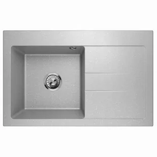 ZLEWOZMYWAK GRANITOWY LAVELLO LUXOR 1.0 SZARY METAL PRAWY - Zlewozmywaki - miniaturka - grafika 1