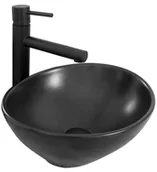 Umywalki - Rea Sofia Black Mat 409x345x150 REA-U0333 - miniaturka - grafika 1