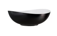 Wanny - Wanna wolnostojąca Besco Siya 172x100 cm odlew mineralny czarny połysk klik-klak czyszczony od góry chrom WMD-172-SWC - miniaturka - grafika 1