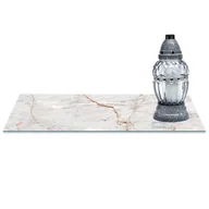 Lampiony i znicze - SZKLANA PODSTAWKA POD ZNICZE z dedykacją 60x20cm Marmur 376c - miniaturka - grafika 1