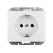 Gniazdka elektryczne - Abex Gniazdo pojedyncze z/u SCHUKO ONYX - biały - miniaturka - grafika 1