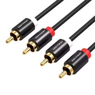 Przewód 2x RCA (Cinch) do 2x RCA (Cinch) Vention VAB-R06-B200 2m (czarny) - Kable - miniaturka - grafika 1