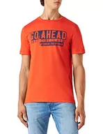 Koszulki męskie - Camel Active Męski T-shirt 409745/7T74, czerwony, S - miniaturka - grafika 1