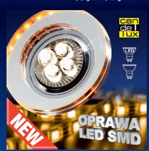 Candellux SS-23 Oprawa stropowa okrągła szklana bursztynowa GU10 + SMD 2238234 - Oprawy, klosze i abażury - miniaturka - grafika 1
