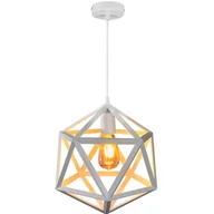 Lampy sufitowe - Polux Loftowa LAMPA wisząca DENMARK 307002 metalowa OPRAWA zwis KOSTKA kwadratowa klatka biała - miniaturka - grafika 1