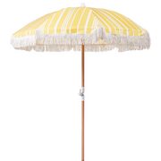 Parasole ogrodowe - Parasol ogrodowy ⌀ 150 cm żółty z białym MONDELLO - miniaturka - grafika 1