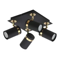 Lampy sufitowe - Verano lampa sufitowa (spot) 4-punktowa czarna/złota SPL-2031-4 - miniaturka - grafika 1