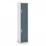 Szafki BHP - B2B Partner Szafka dwudrzwiowa, 1800 x 380 x 450 mm, szara/ciemnoszara CY-017 RAL7035/7031 - miniaturka - grafika 1