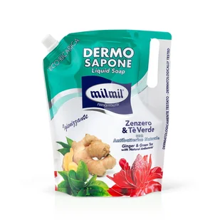MilMil mydło w płynie Imbir i Zielona Herbata ZAPAS 900ml - Mydła - miniaturka - grafika 1