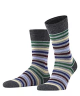 Skarpetki damskie - FALKE Skarpetki Tinted Stripe żywa wełna bawełna męskie czarne szare wiele innych kolorów wzmocnione skarpety męskie ze wzorem oddychające w paski 1 para, szary (Mid Grey Melange 3530)., 39-42 - miniaturka - grafika 1